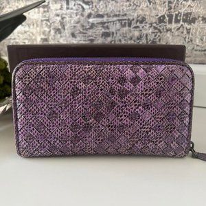*BOTTEGA VENETA* Ayers Livrea Intrecciato Zip Around Continental Wallet in Box